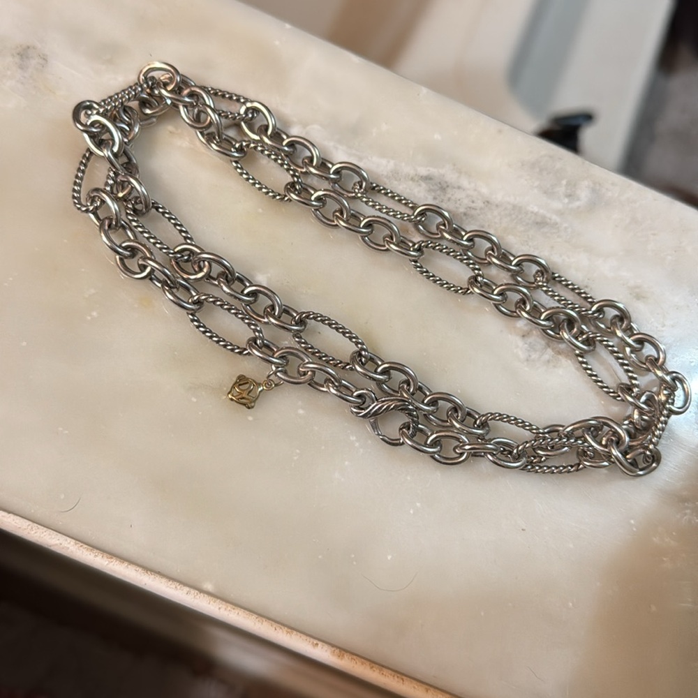 Authentic David Yurman 32” sterling silver chain